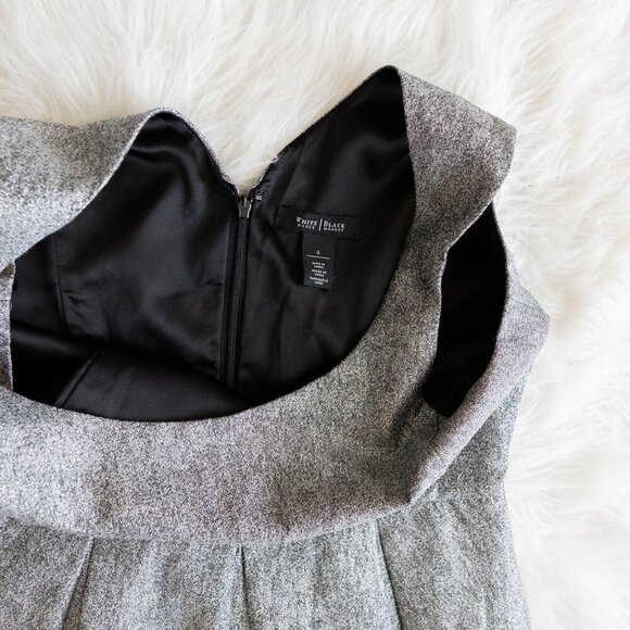 WHITE HOUSE BLACK MARKET SILVER FIT FLARE DRESS SZ 6 - Picture 3 of 8